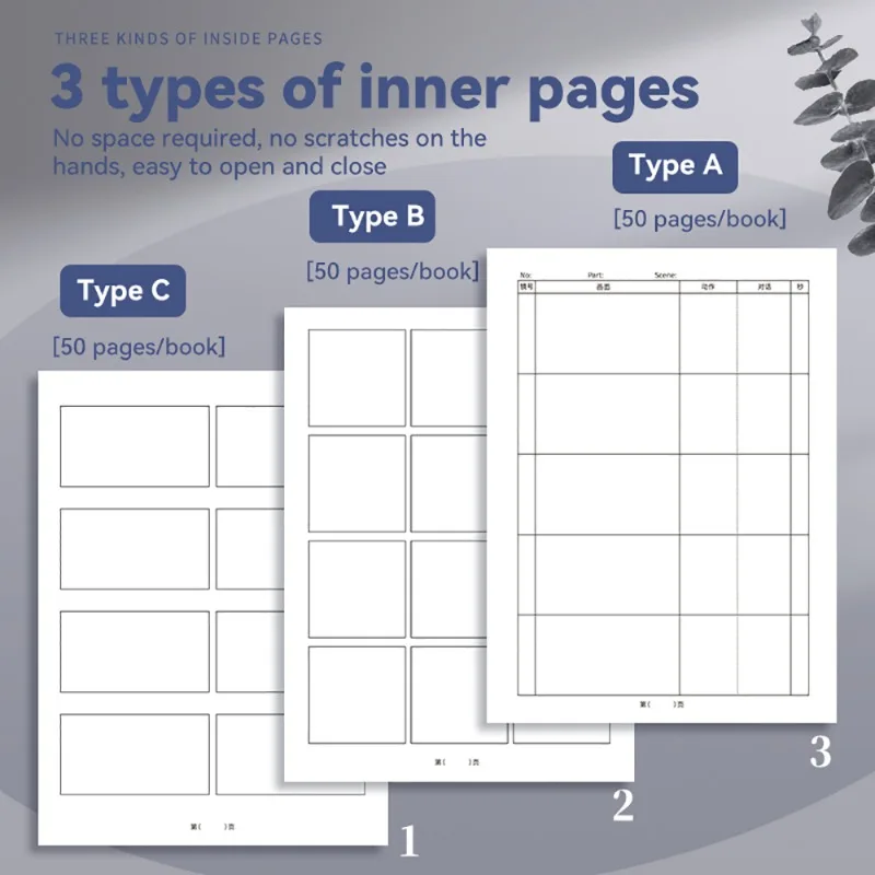 A4 Blank Comic Book For Kids Create Your Own 50page Portable Grid Notepad Painting Frame Film Storybook Illustrators Sketchbook