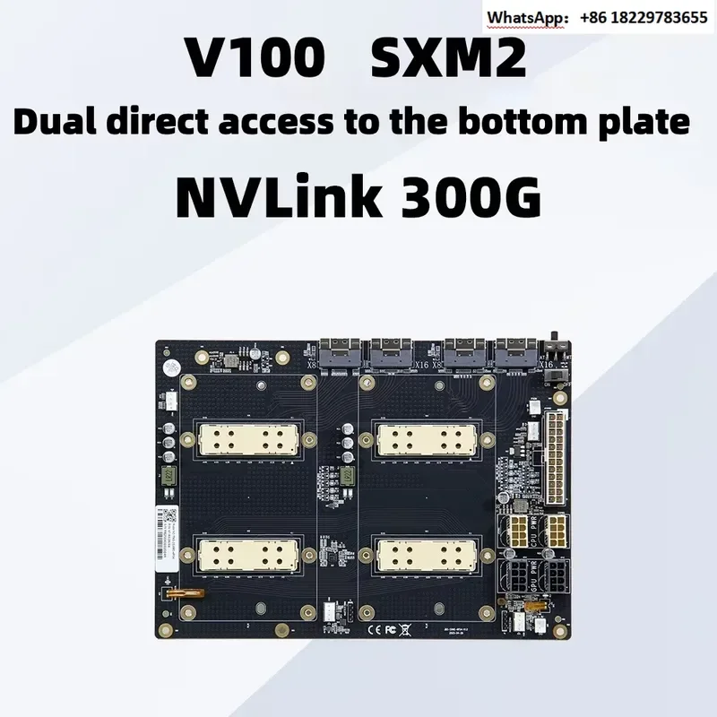 for V100 Sxm2 GPU Adapter Board with PLX8749 Chip Supports NVLink Lite Dual Card Connection 300g Lightweight Design High