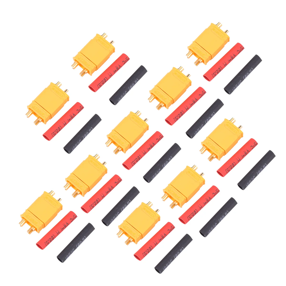 10 Pairs Xt30 Plug XT30U Connector RC Plane Power Plugs for High Temperature Resistant Nylon