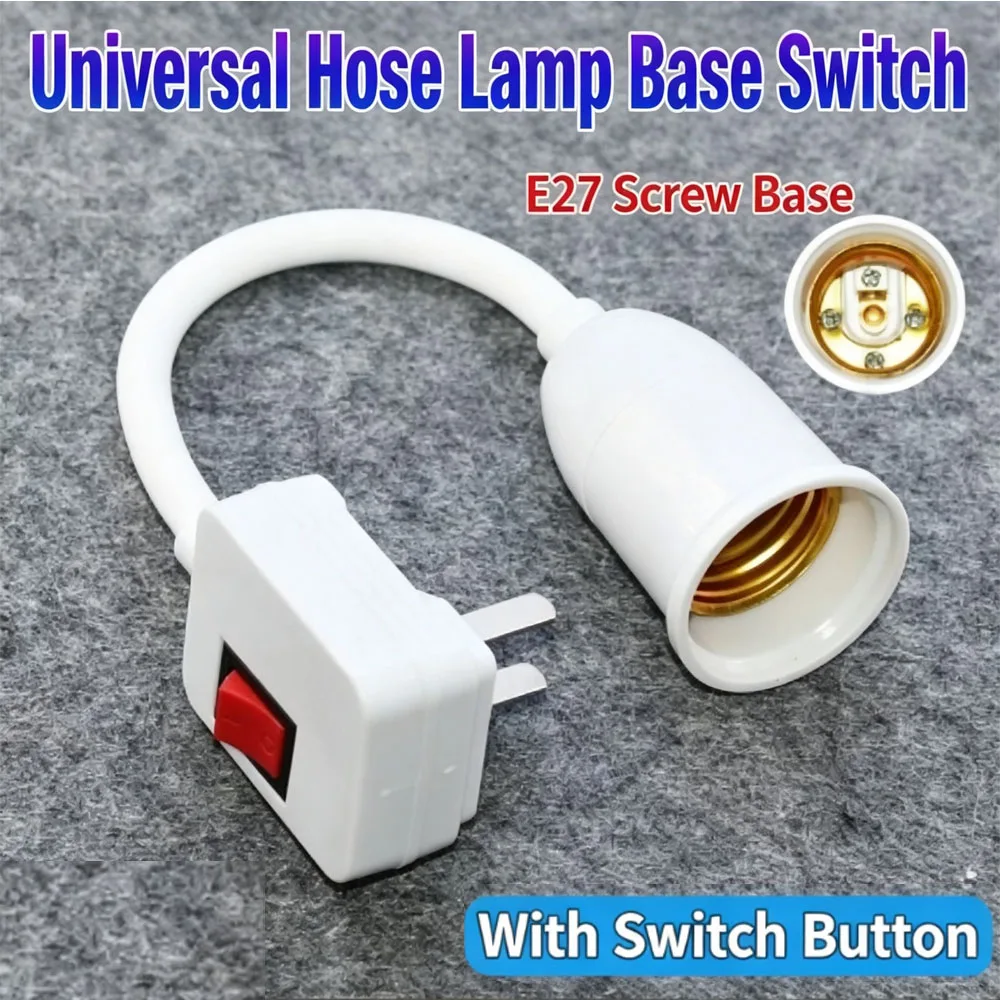 LED Socket Light with EU Power Plug and Independent On Off Switch 360 Degree Adjustable Lamp Holder Great Indoor Lighting Night