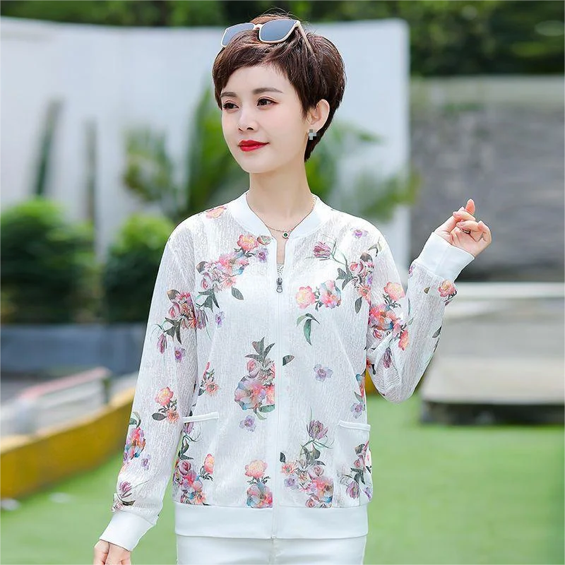 

Chiffon Long-sleeved Sunscreen Short Coat Women's Summer New Air-conditioned Shirts Casual Baseball Uniforms Jackets