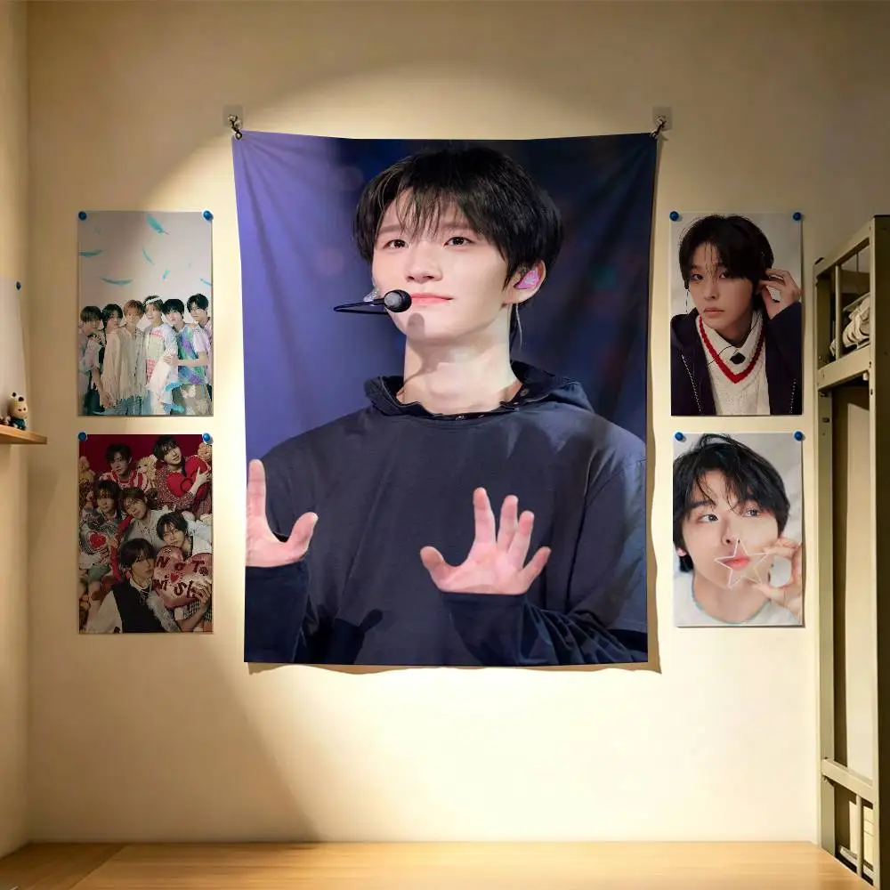N-NCT W-WISH Singer Band  Flags Wall Hanging Background Art Banner for Bedroom Home Outdoor Decor