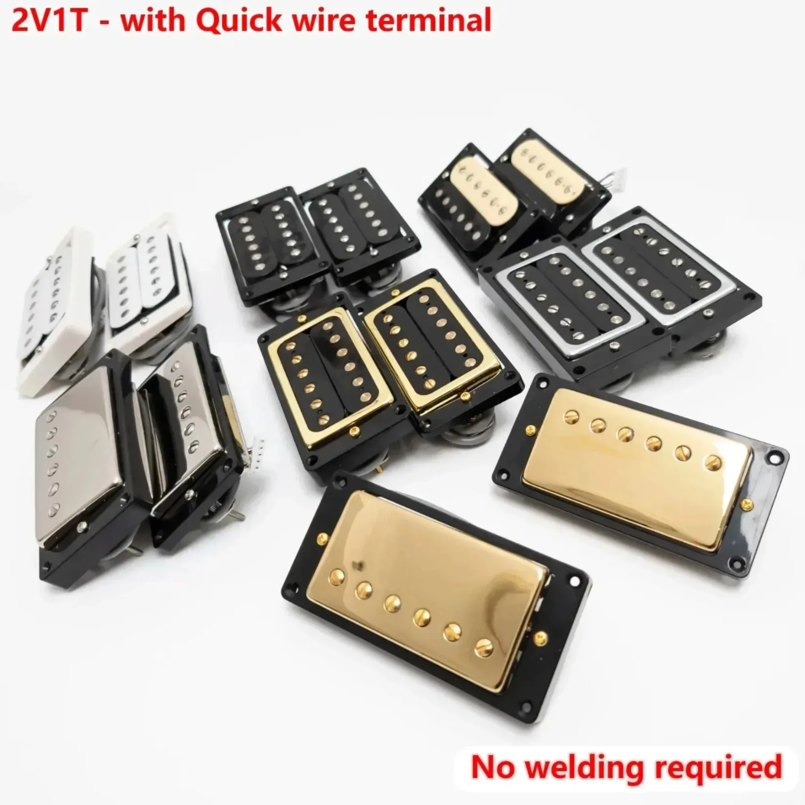 Alnico 5 Humbucker Pickup Set 2V1T Push Pull Quick Connect Harness Solder Free Wiring For Electric Guitar Neck Bridge Parts