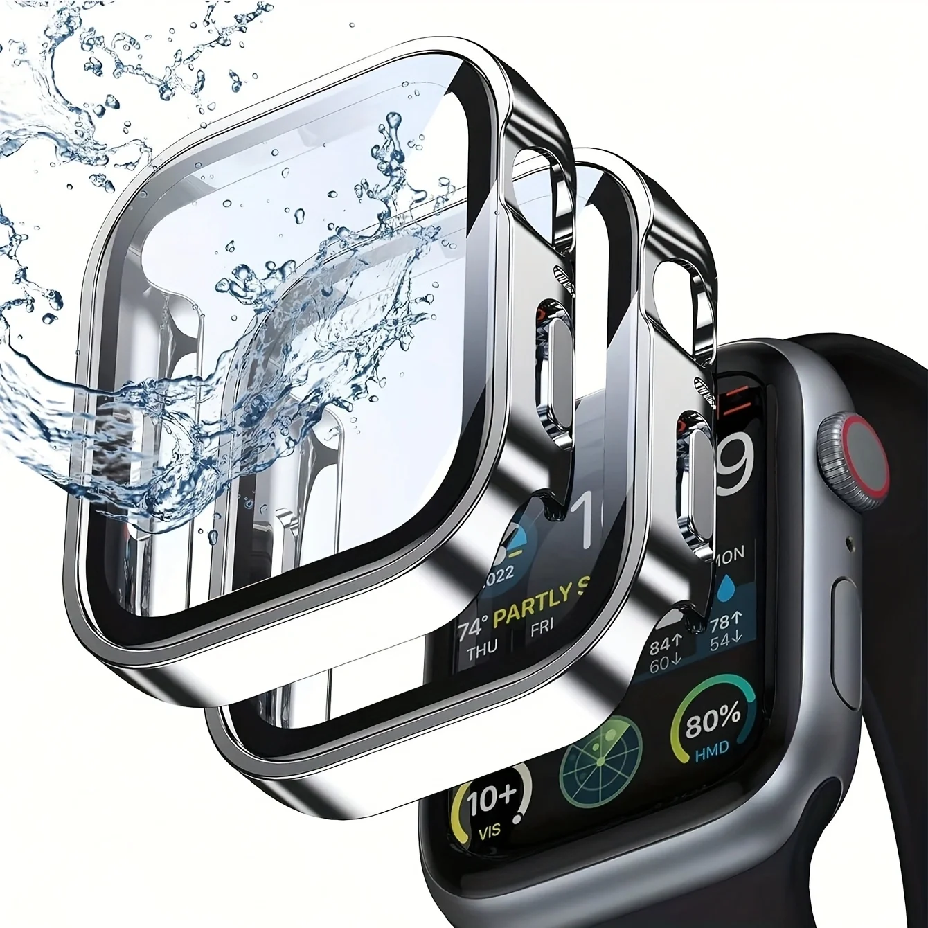 coave for Apple Watch case 40 41 42 44 45 46mm Ultra-Thin Anti-Fall Waterproof Hard Tempered Glass for series11 10 9 8 7 6 5 4 3