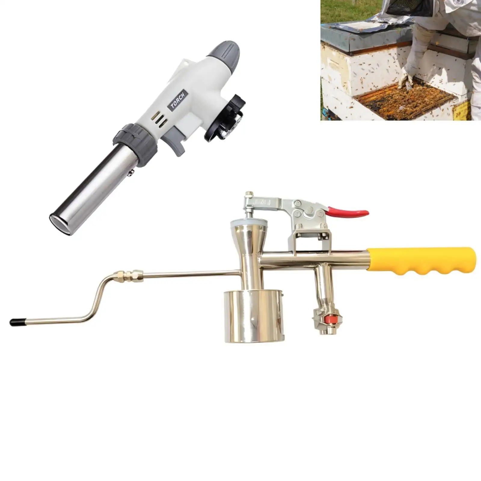 2-in-1 Oxalic Acid Vaporizer Set Stainless Steel Vaporizer for Beekeeping Beehive Frame Control