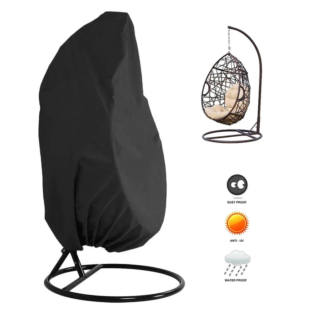 Rattan Eggshell Swing Chair Dust Cover Protection Case Anti-Dust Waterproof 210D UV Protection Garden Patio Funiture Cover Pouch