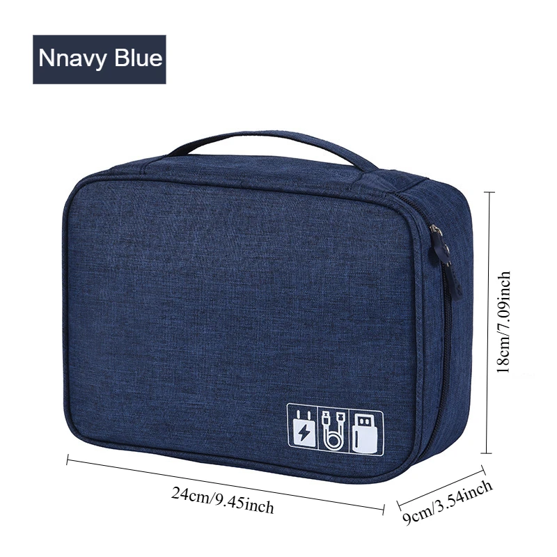 Handheld Digital Bag Multifunctional Large Capacity Moistureproof Mesh Earphone Charger Data Cable USB Travel Protective Case1PC