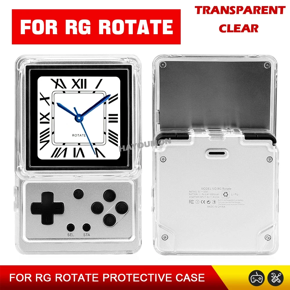 For ANBERNIC RG Rorate Console Transparent Soft Silicone Protective Case Crystal Clear Black TPU Protective Case Gaming Access