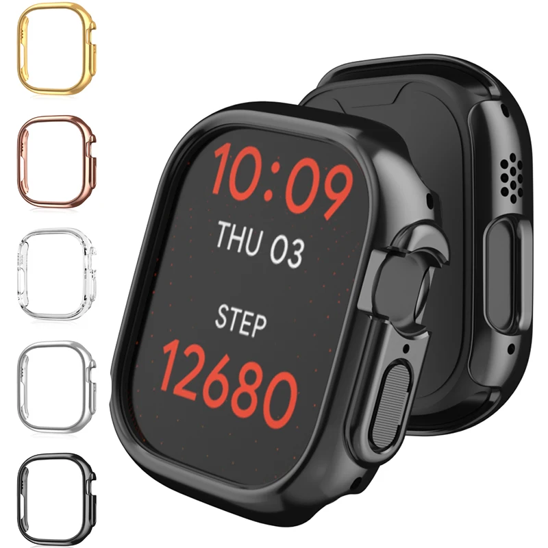 

Для Apple Watch Ultra 49 45 мм 41 мм 38 мм 42 40 мм 44 46 мм Чехол-бампер из жесткого ПК Рамка для iWatch 11 10 8 7 6 5 4 3 2 1 Чехол