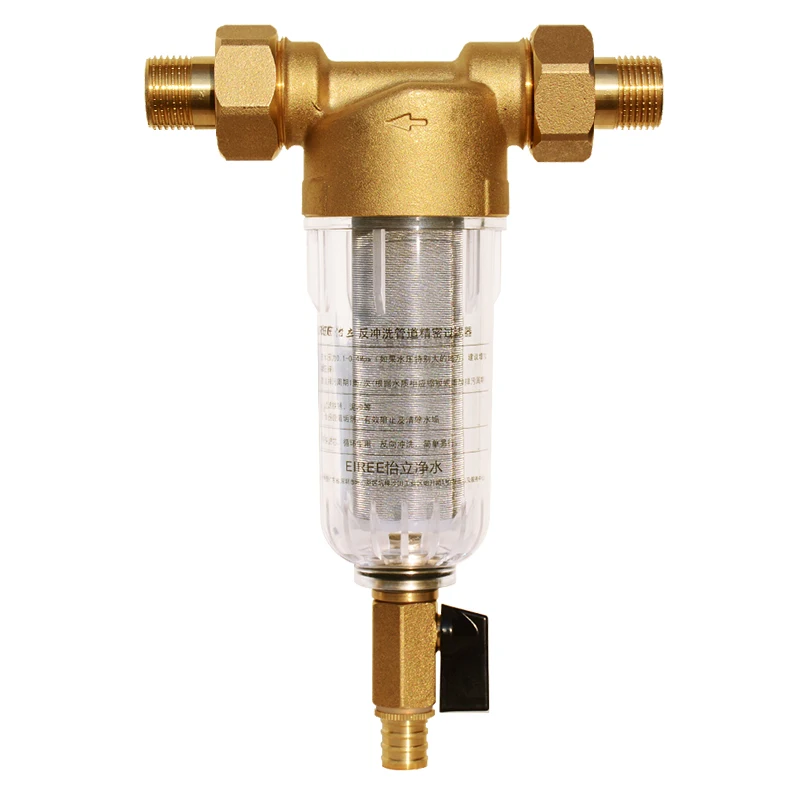 

Brass Color 316 Stainless Steel 3000L/H Household Water Treatment Machinery Pre-water Filter for Home Drinking