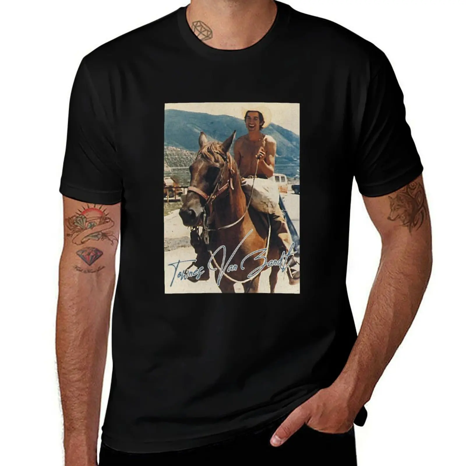 

Townes Van Zandt On Horse Classic T-Shirt men t shirt cotton 100% man t shirt luxury