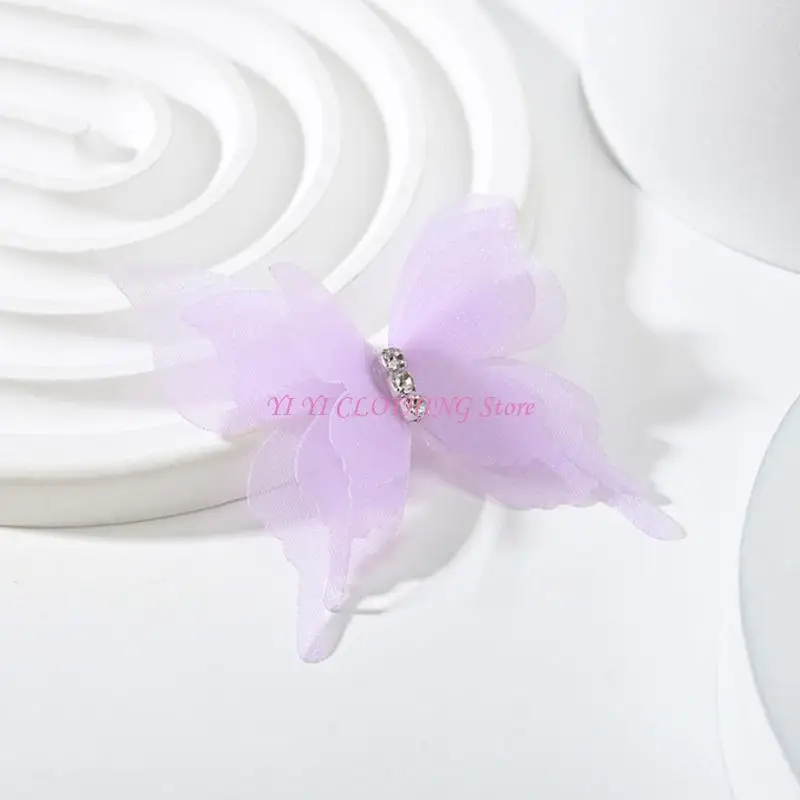 N5KF 20PCS Embroidery Butterfly Appliques Sew On Patches for Sewing Craft Wedding Dress Clothing Decoration Hair Accessories