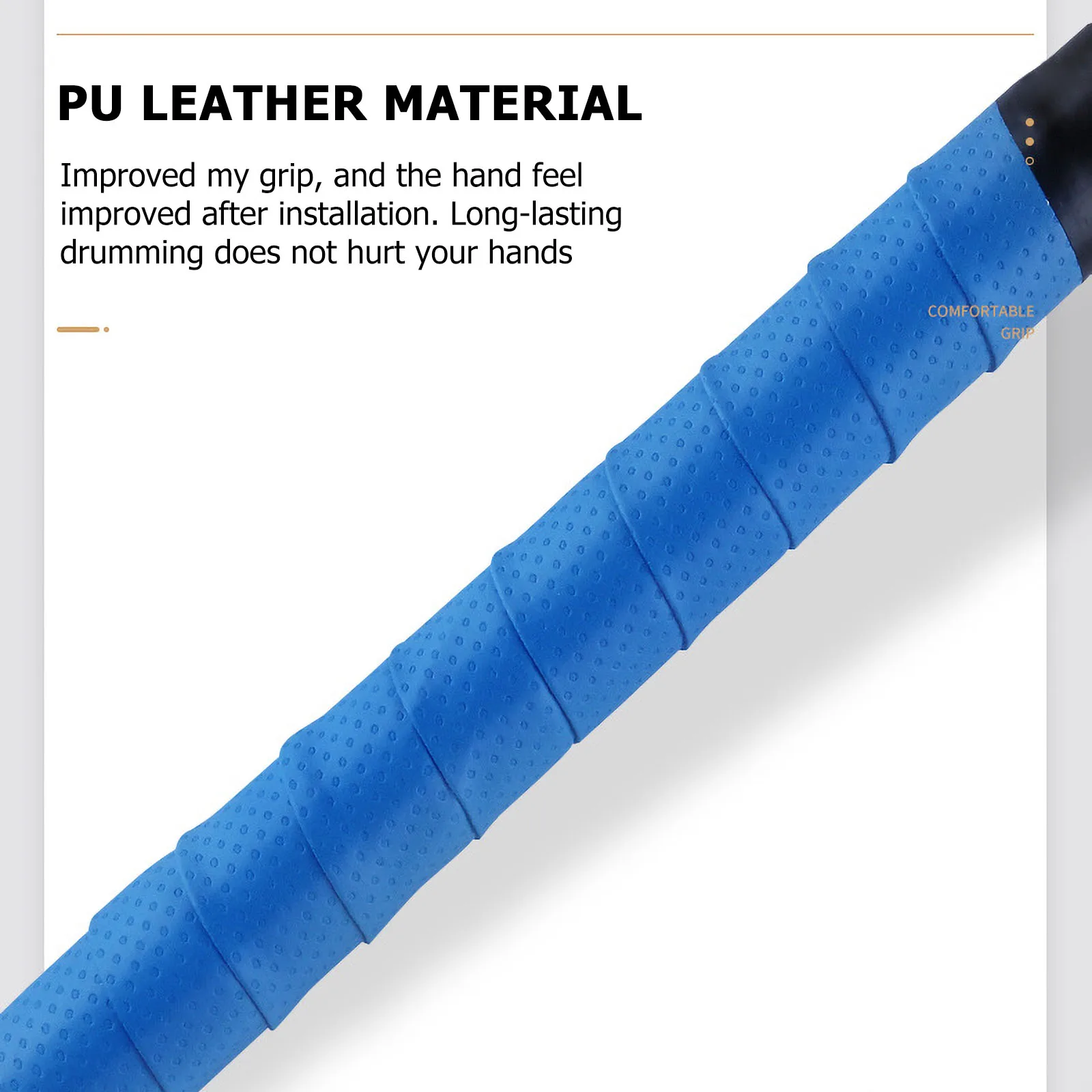 

2 Pcs Drumstick Anti-slip Belt Wrap Drumming Accessories Drumsticks Reel Water Viscous Pu Sweat-absorbent Tape
