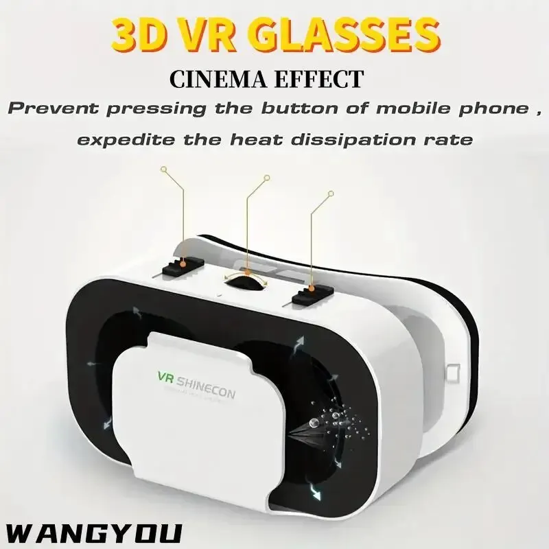 G05 3D VR SHINECON Glasses Headset Headmounted Virtual Reality Adjustable VR Glasses for 4.76inches Android Smart Phones