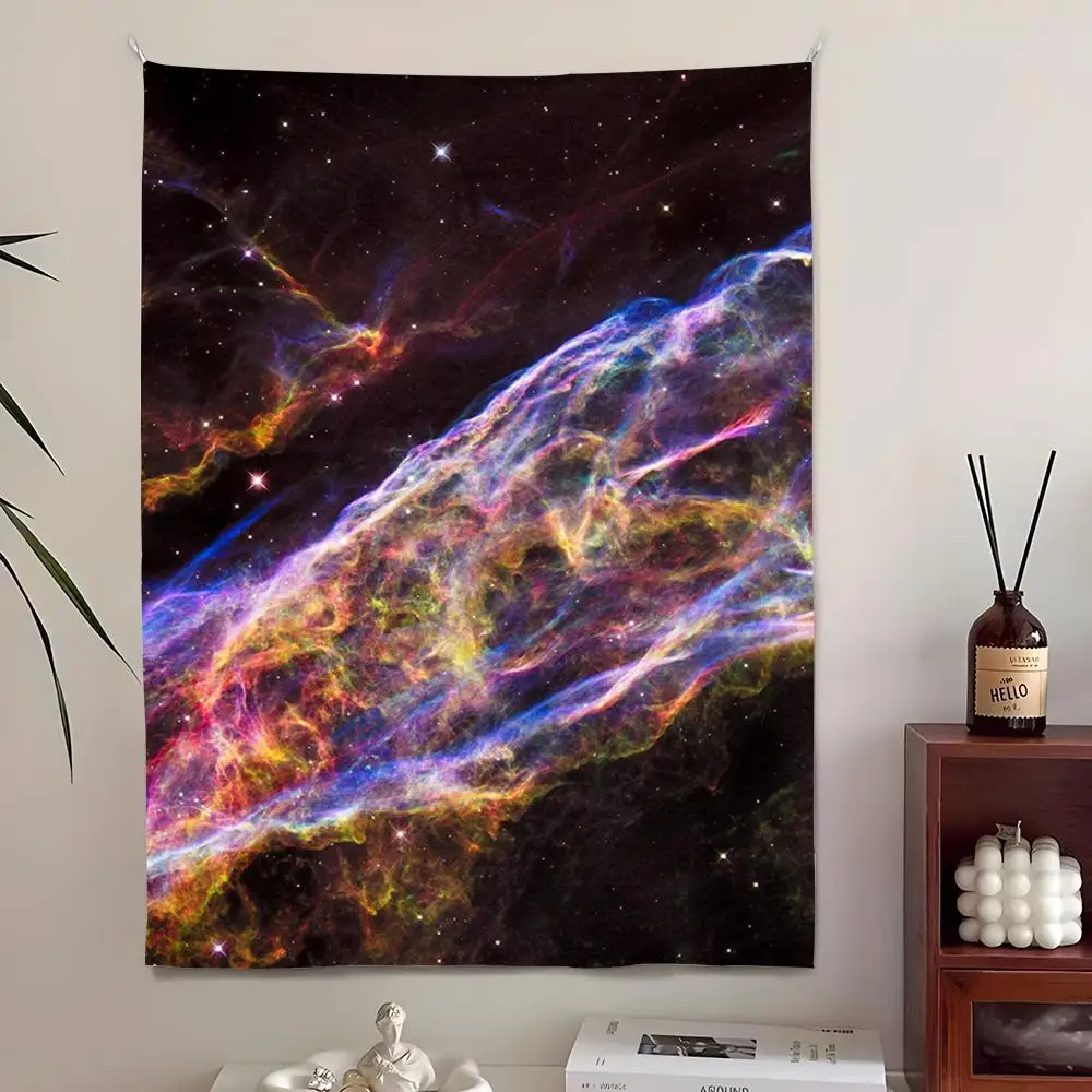 The Milky Way Galaxy Tapestry Aesthetic Wall Tapestry Hanging Decor Microfiber Fabric Poster for Bedroom Living Room Home