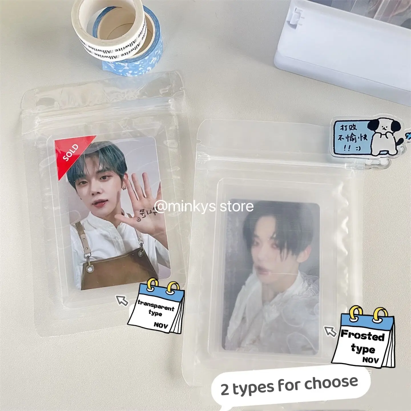 Imagem -03 - Minkys Ins-kpop Cartão Toploader Bolsa de Armazenamento Photocard Idol Photo Cards Papelaria Case Protetora Quente 50 Pcs por Pacote