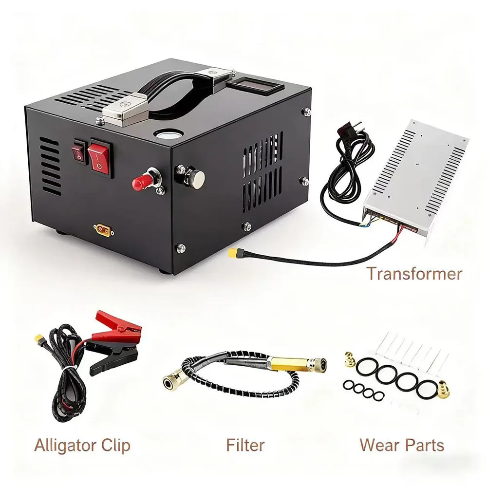 

4500Psi 30Mbar PCP Air Compressor Pump 12V/110V /220V Power Oil/Water-Free High Pressure Apply To Diving Bottle