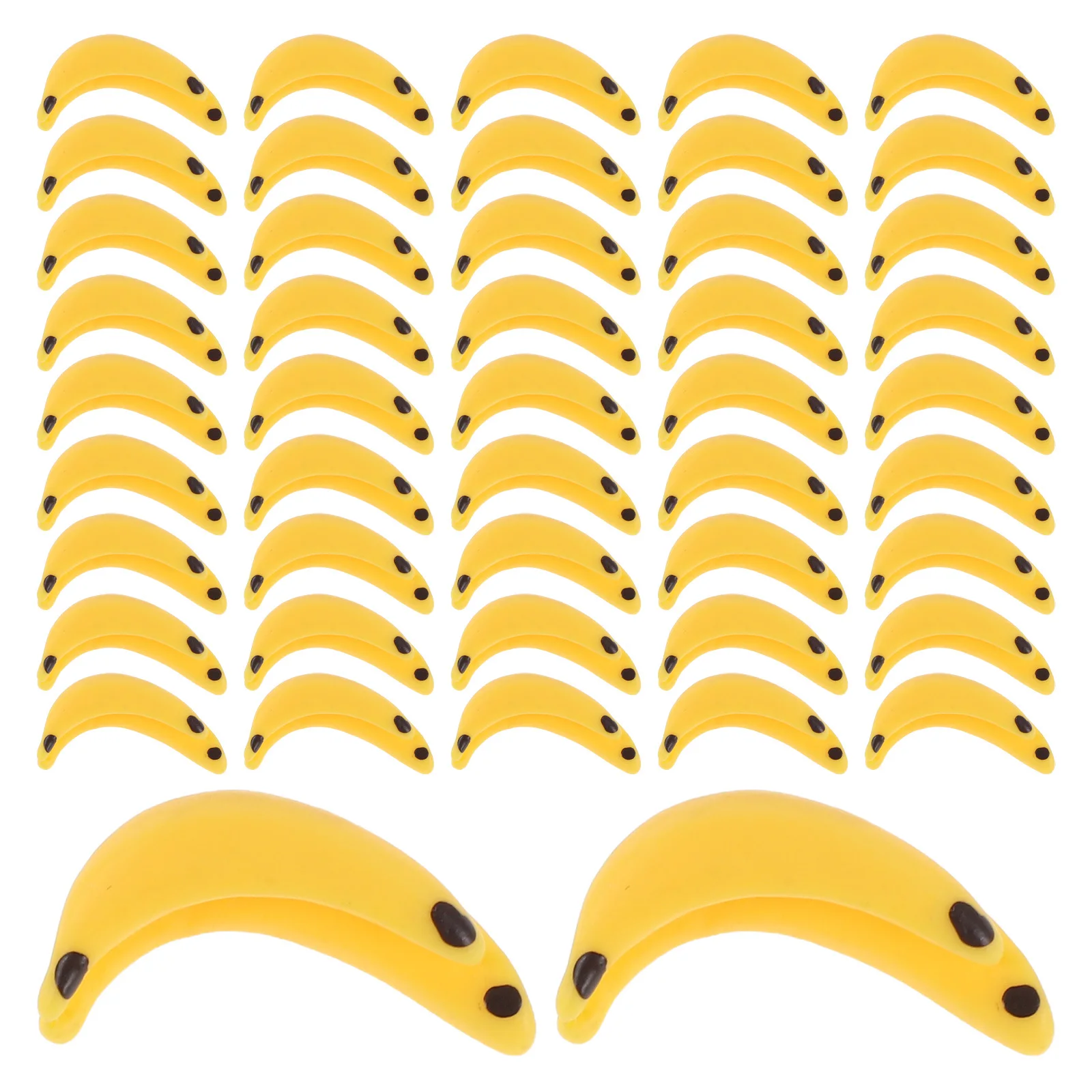 

100Pcs Miniature Fake Banana Realistic Tiny Artificial Banana Decoration for Mini House DIY Scene Layout Landscape Props