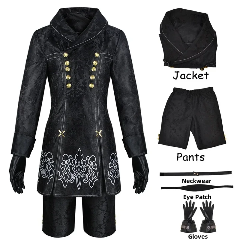 SN60 Anime Nier Automata Cosplay 9S Yorha 2B Cosplay Suit Male Women Outfit Wig Disguise Costume Plus Size Fancy Party Black5&8$