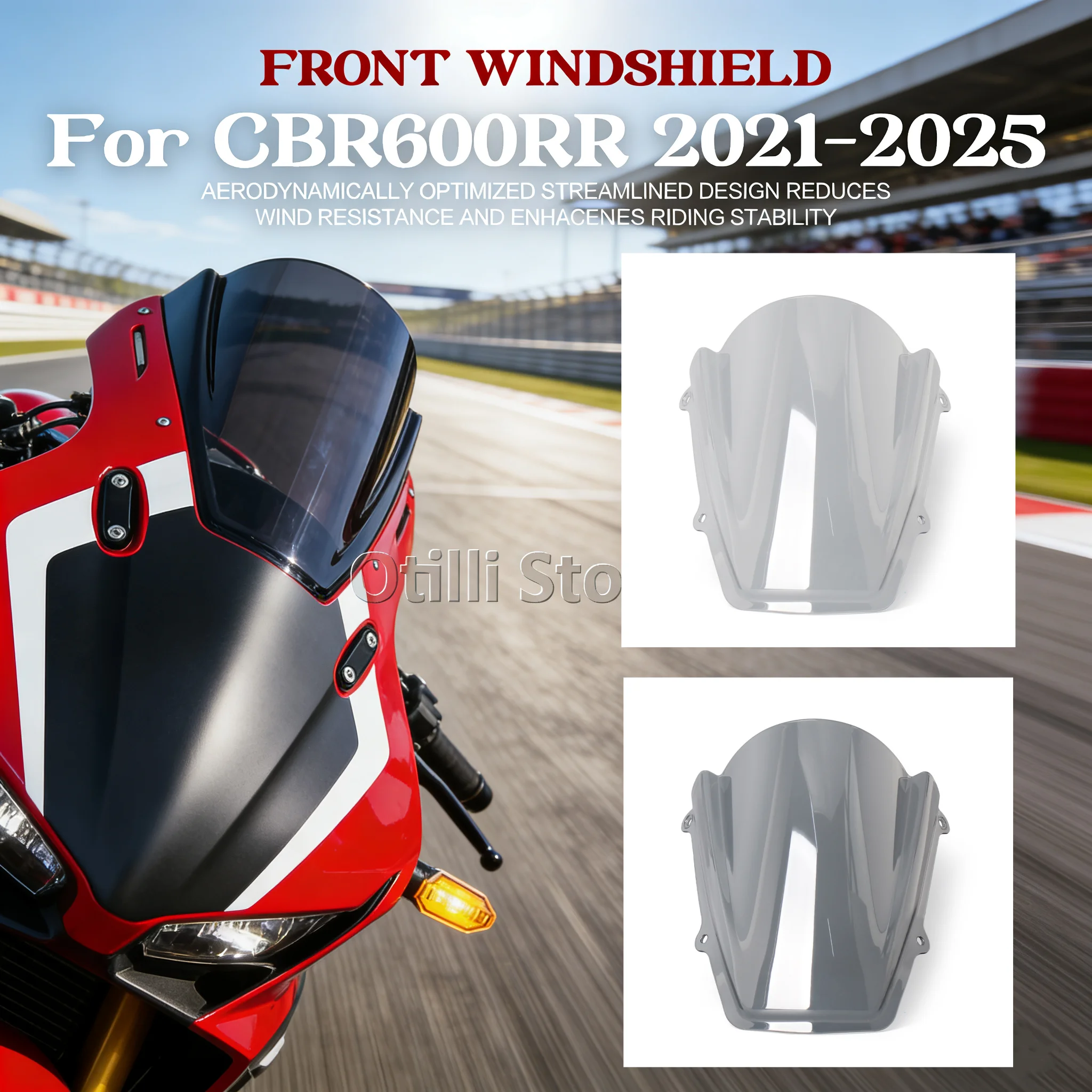 

For Honda CBR600RR CBR600 RR CBR 600 RR Motorcycle Sport Windshield Windscreen Double Bubble Wind Deflectors 2021-2025 2024 2023