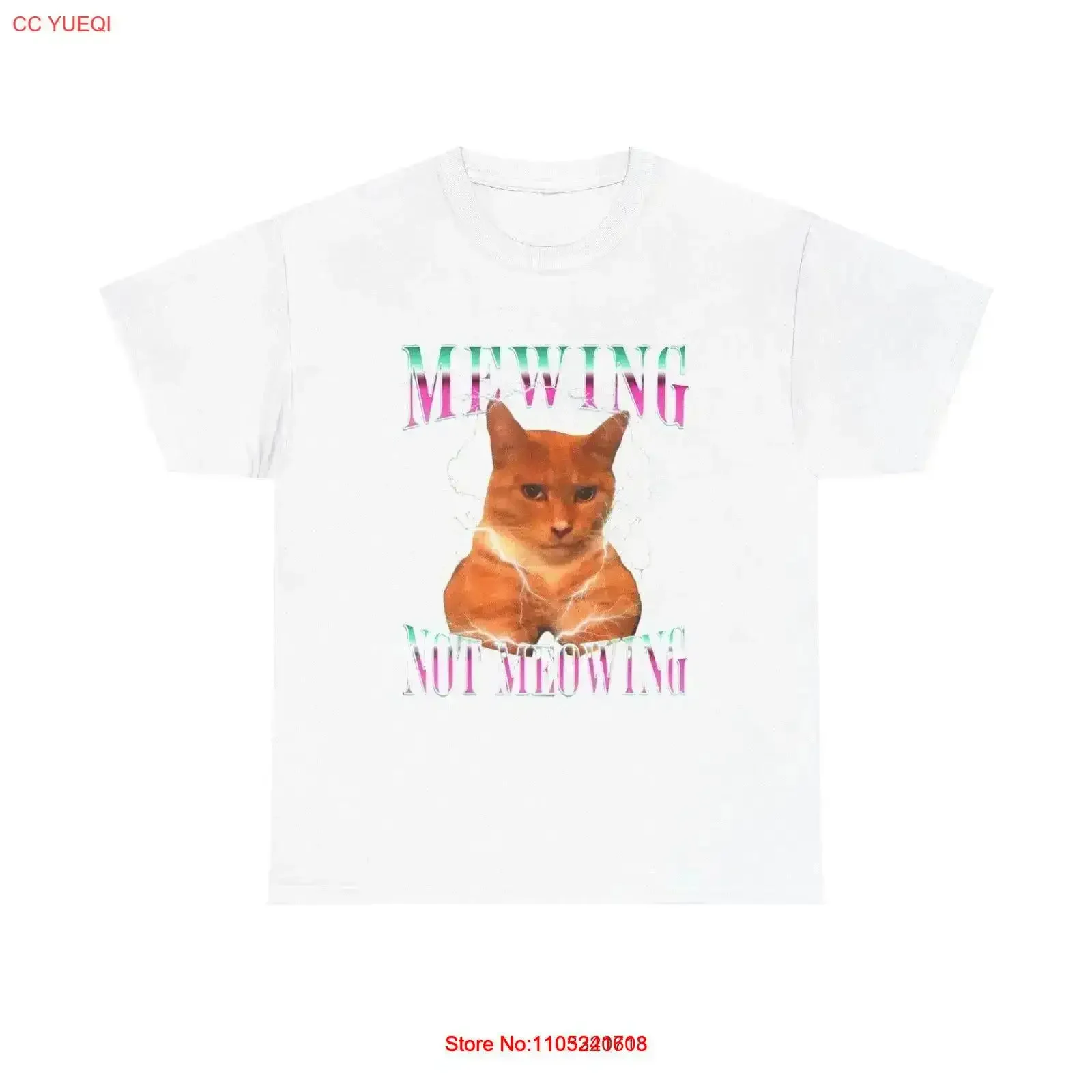 Mewing Cat cotton T shirt vintage Washed Comfortable Breathable Slightly Soft designer clothes Casual Stylish graphic vintage