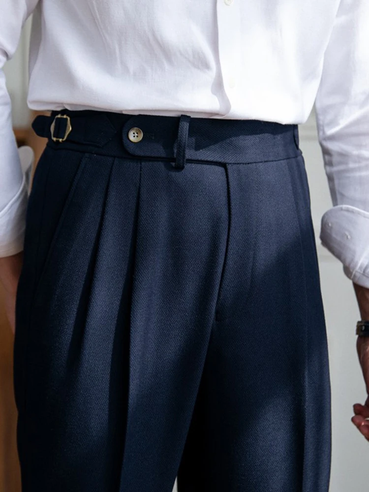 

Мистер. Мужские брюки Deer Tee: осенне-зимние, с высокой талией, прямые, повседневные, в стиле ретро, универсальные, длинные, модель Naples