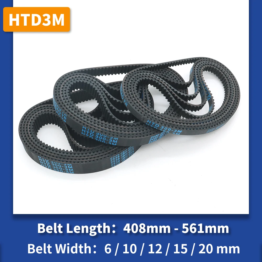 HTD 3M Belt 408 mm - 561 mm HTD 3M Timing Belt 10mm 12mm 15mm 20mm HTD3M Belt 411 417 420 423 450 477 480 501 510 531 540 549 3M