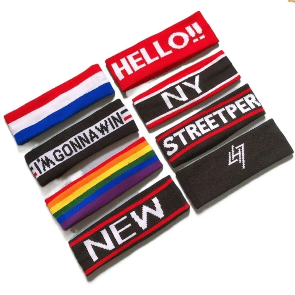 Running Sports Headband Wide Stripe Letters Large Elastic Headband Kid Adult Sweat Hair Bands Headwear Hair Accessories