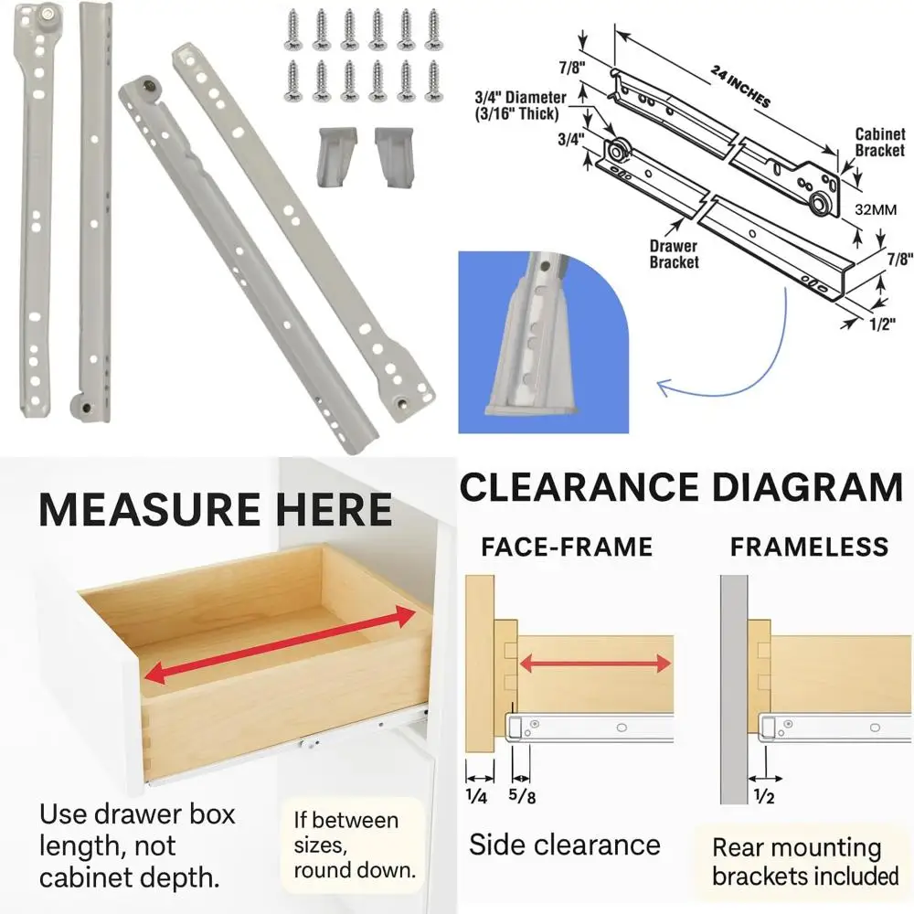 

Сверхмощные 24 евросла, упаковка из 30 шт., подходят для лицевых безрамных шкафов, нагрузка 75 фунтов, холоднокатаная сталь, порошковое покрытие