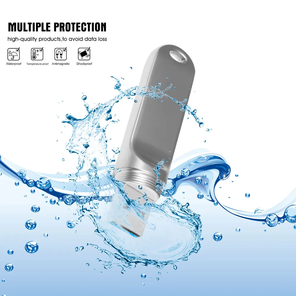 Unidad Flash USB 3,0, Pendrive de alta velocidad de 128GB, 64GB, 4GB, 32GB, resistente al agua