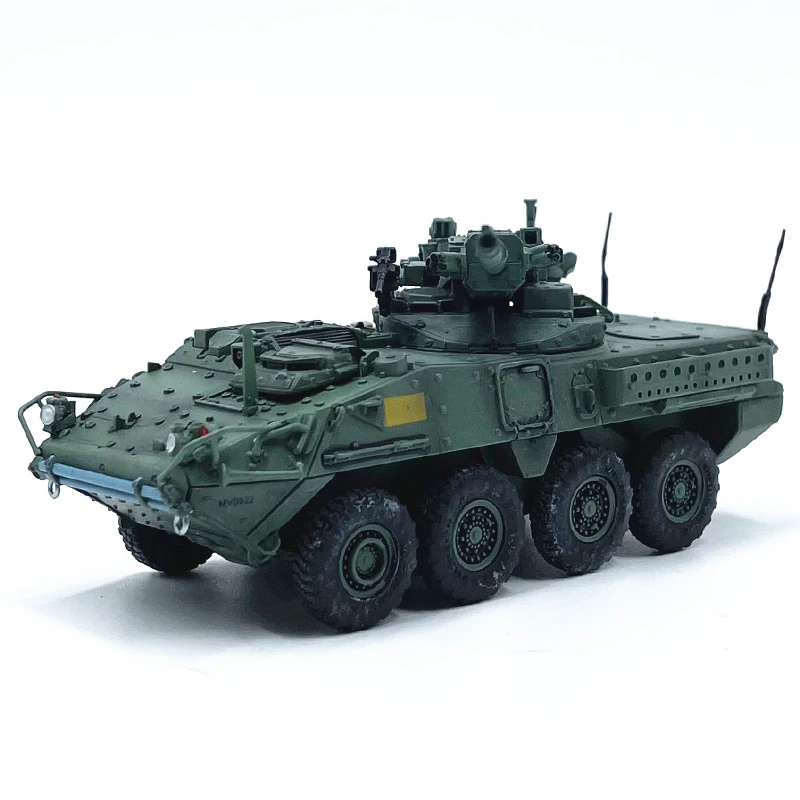 1:72 Scale American M1128 Stryker Mobile Launch Weapon Tank Eight-wheeled Armored Vehicle Finished Model Collectible Toy Gift