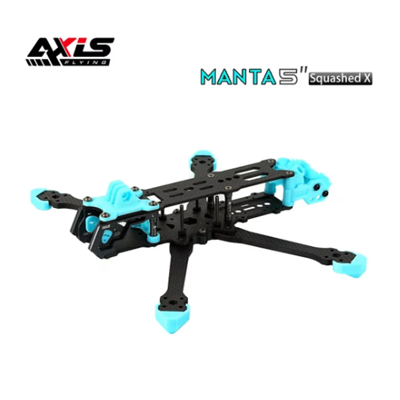 

Axisflying MANTA 5 inch Carbon Fiber Squashed X Frame Kits 238mm Wheelbase 5mm Arm Thickness for RC FPV 5inch Freestyle Drone