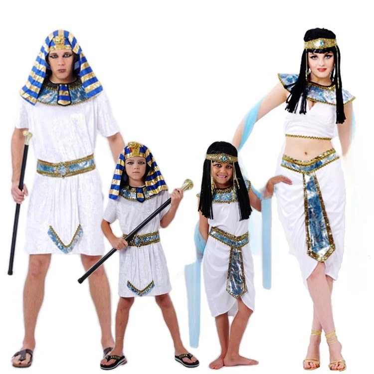 Adult loween Costume Pharaoh King Prince Robe Role-plang Long Dr Chinese Production Winter Season Lycra Material