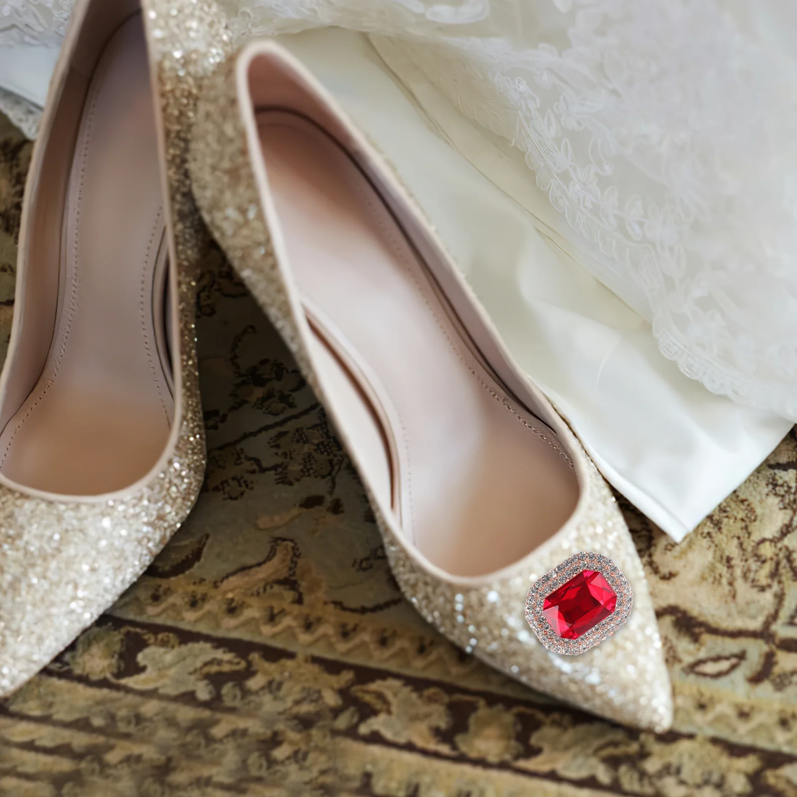 

Wedding Shoe Buckle Rhinestone Decorative Shoe Clip Detachable Charm Elegant Enhancer for Women Pumps Heels Accessories