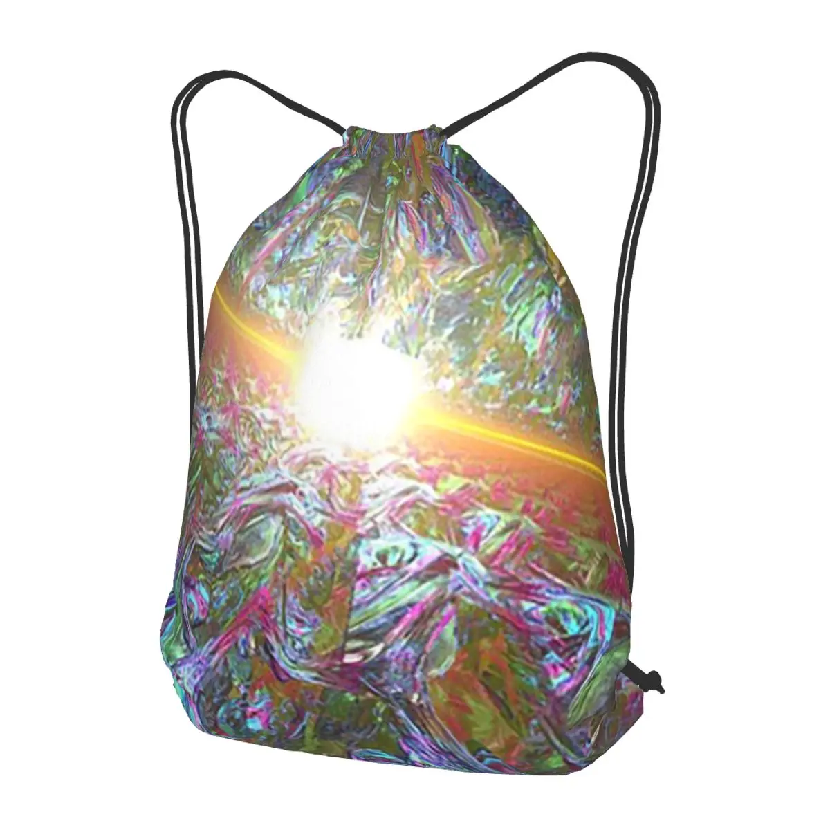 Outbreak 000 - Fractal Landscapes Backpacks Multi-function Drawstring Bundle Pocket Sundries Bag Book Bags for Travel School