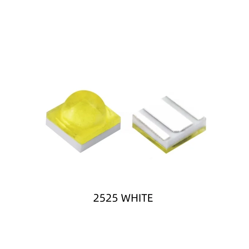 100PCS 2525 WHITE PLCC-2 With Lens, 1-2W 3V 700ma 150-160lm Ultral Bright for Fishing Lights 6500K