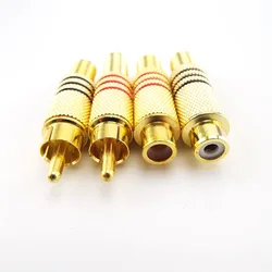 Gold Plated RCA Connectors Male Female Plug Adapter Solder Type for Audio Cable Plug Adapters Video CCTV Camera A7