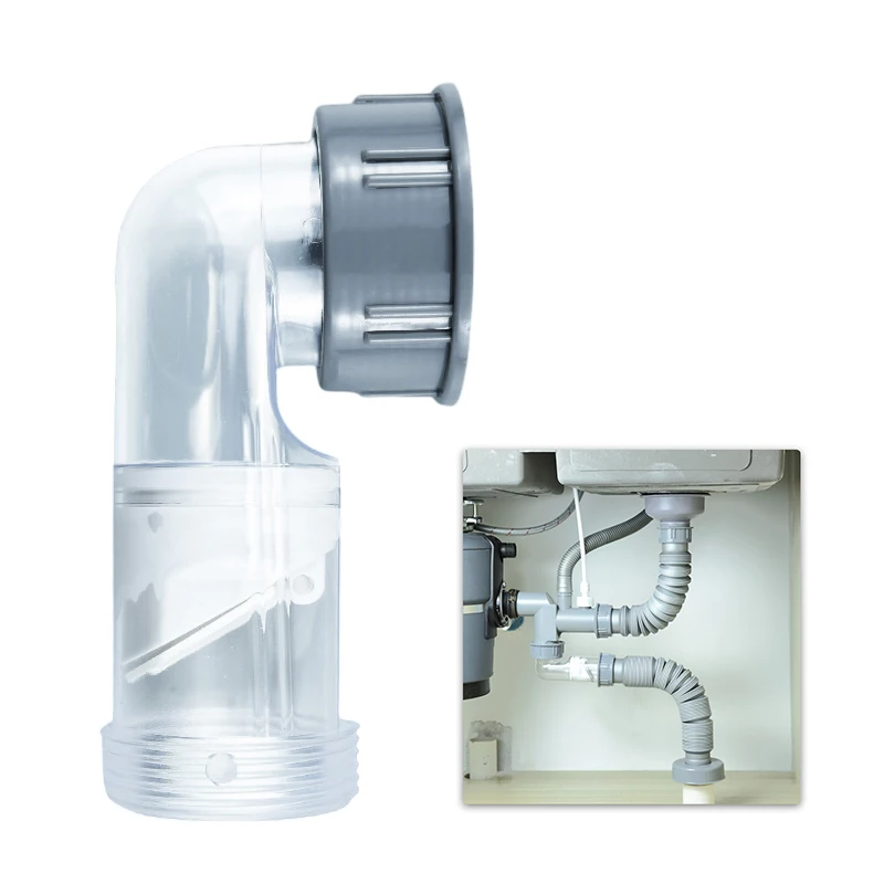 Pipeline Accessory with Odor Control; Adapted for Kitchen Sink or Wash Basin Drain Downpipes.