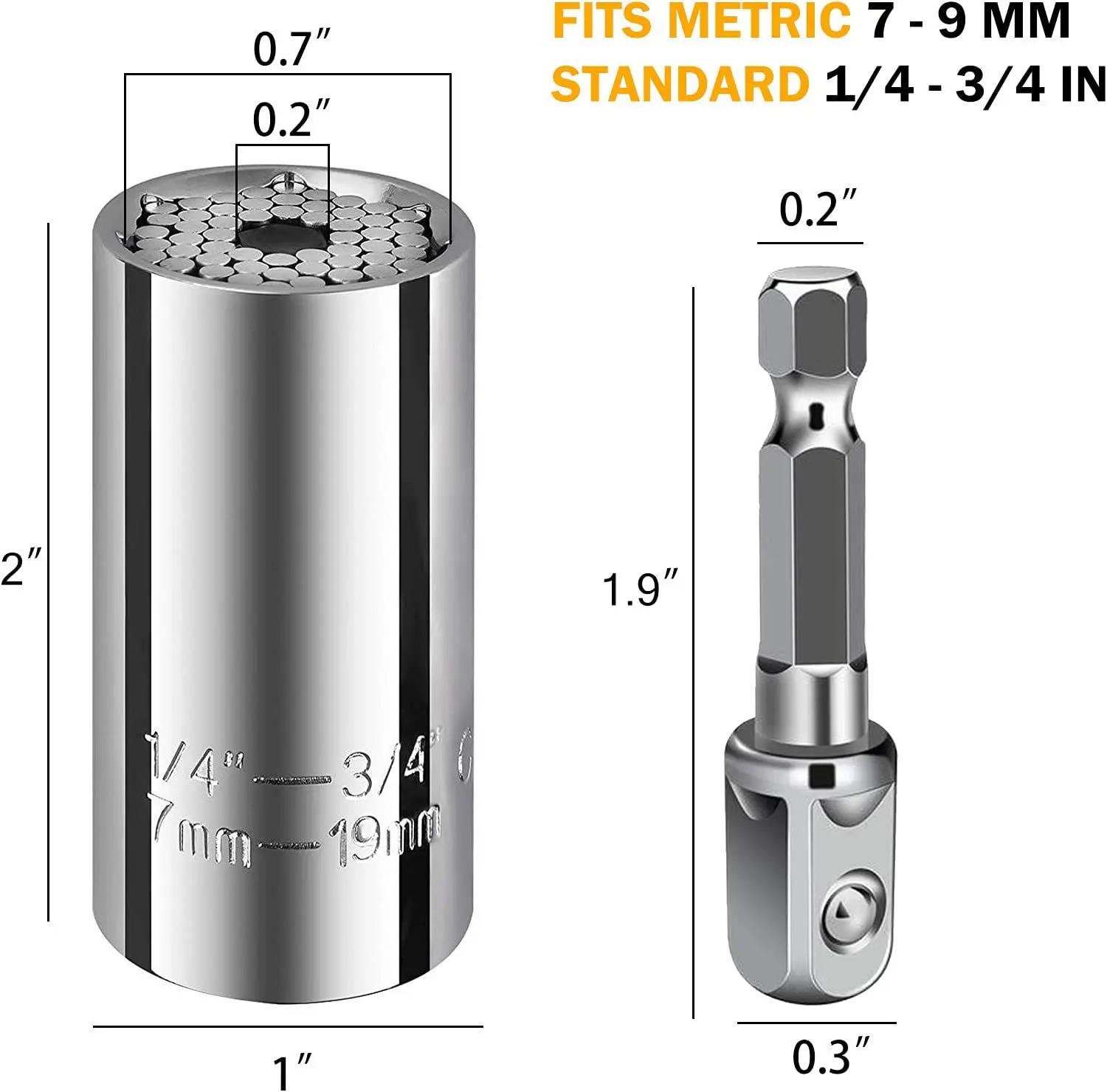 1 ชุด 7-19 มม.ประแจวงล้อ Universal SOCKET HEAD Spanner ในครัวเรือนเครื่องมือมัลติฟังก์ชั่น