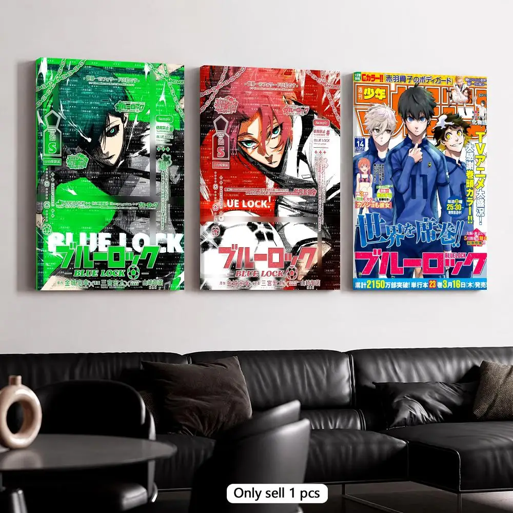 Anime Blue Lock Framed Wall Painting Wooden Canvas Stretcher Frame Inner Frame Kit for Wall Art Painting Poster