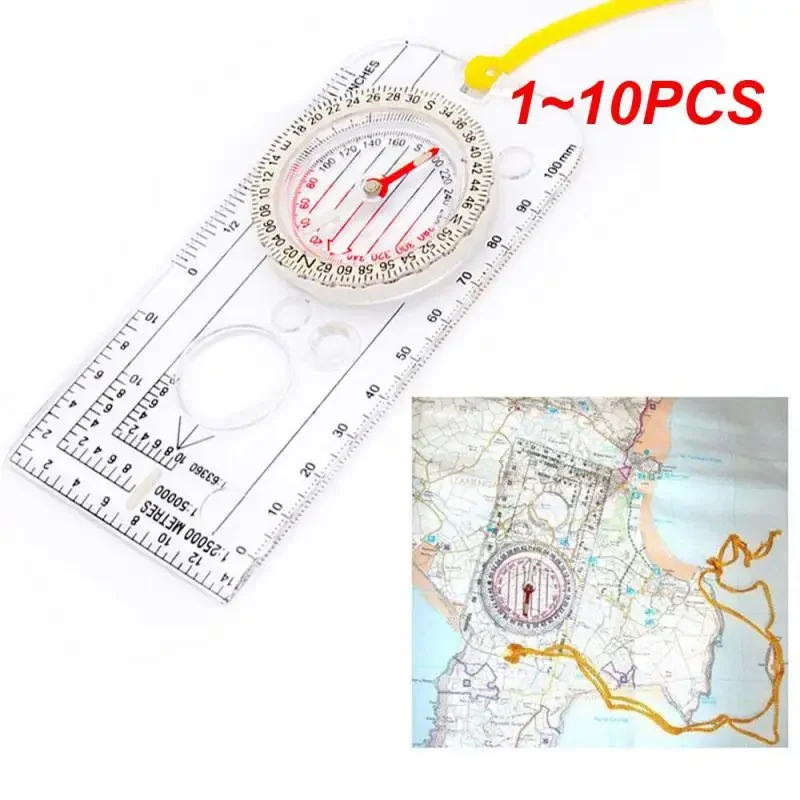 

1~10PCS Portable Compass Outdoor Camping Folding Len Compass Hiking Survival Trip Precise Navigation Compasses