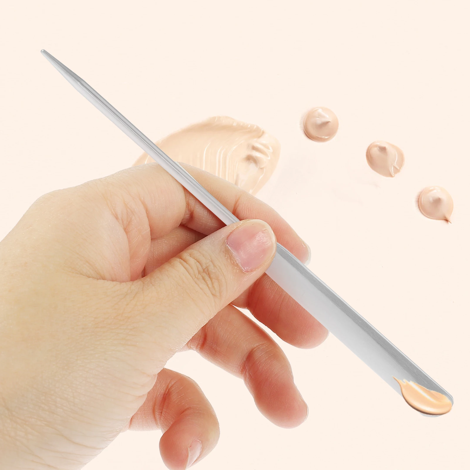 

Korean Makeup Spatula Palette Stick Foundation Brush Portable Beauty Tool Stainless Steel Mixing Pigment Nail Art Cream