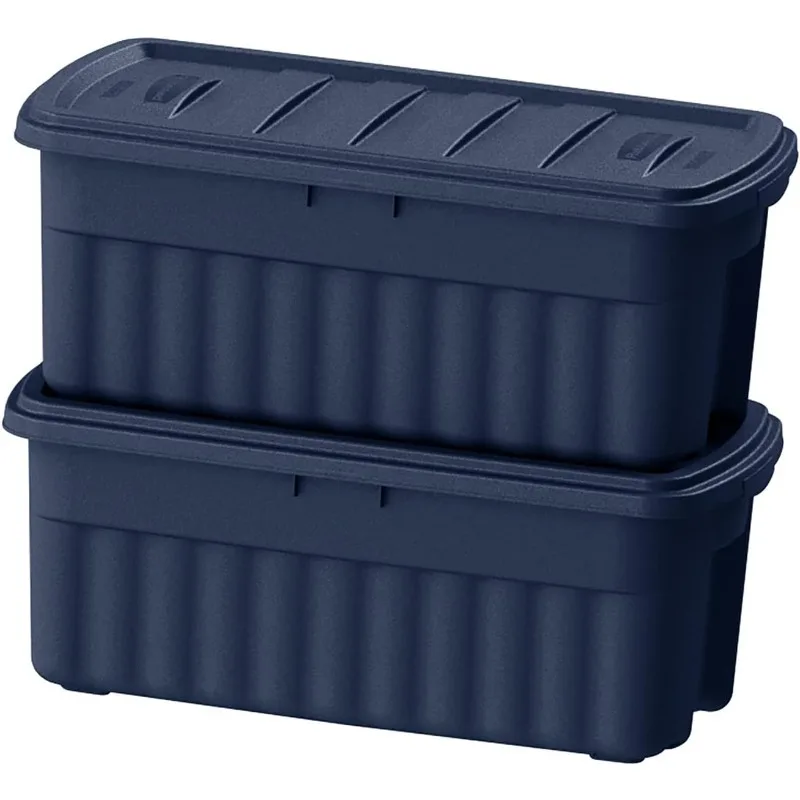 Roughneck Storage Totes 50 Gal, Large Durable Stackable Storage Containers, Great for Basement, Attic, Garage Storage