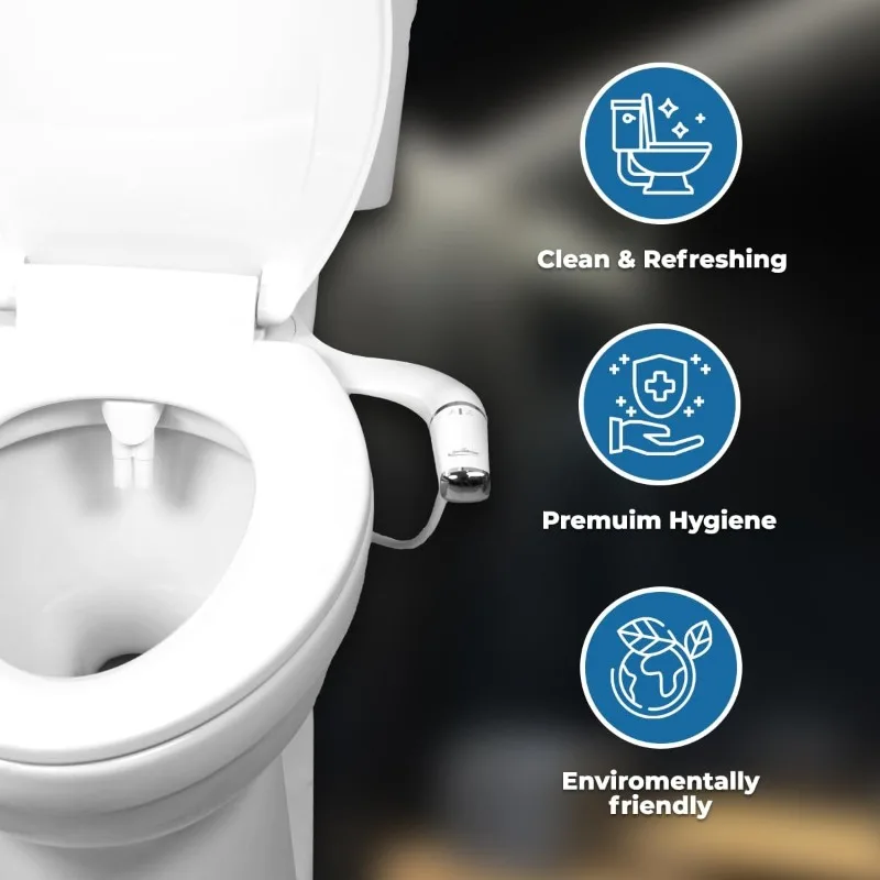 GenieBidet-Anexo Bidé para WC, Ultra-Slim, Left Handed, bidé higiênico, para banheiros existentes, controles de pressão