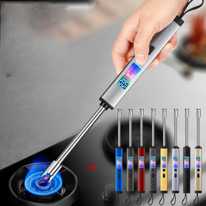 Wholesale New Electric Pulse Arc Candle Lighter Windproof Flameless USB Rechargeable Lighter BBQ Camping Household Gadgets Gift