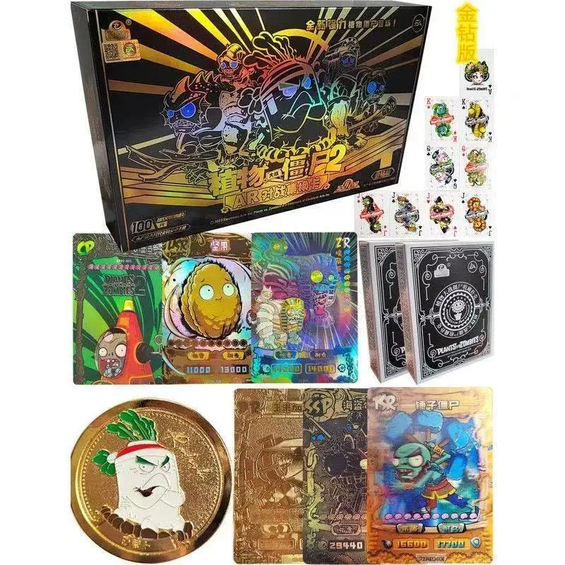 KAYOU Plantas oficiais vs. Cartões Zombies - Edição limitada de diamante série 3 SSP cartão dourado presente de aniversário para meninos