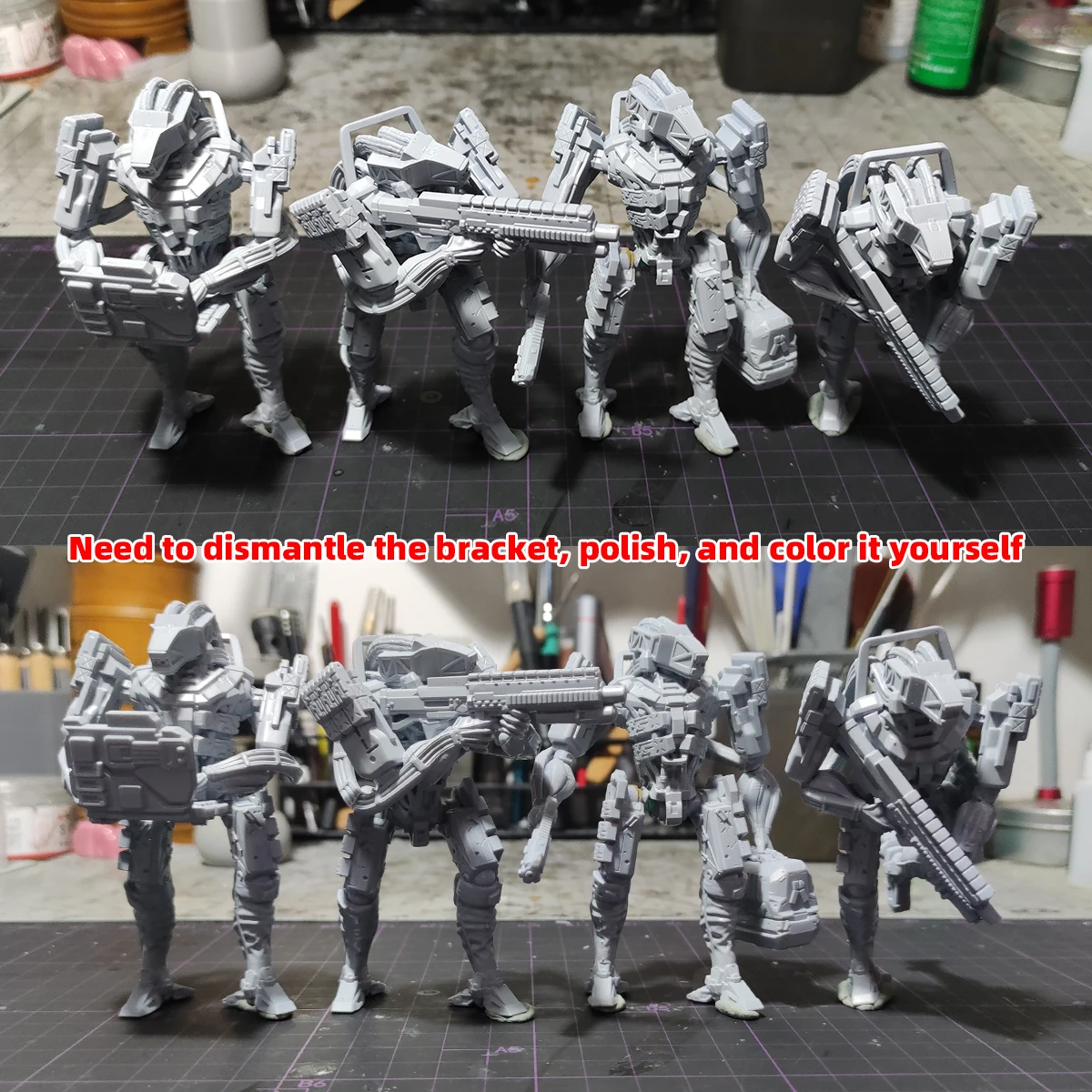 1/35 1/48 1/60 1/72 1/100 1/144 Modellbausatz 3D Harz Miniatur Soldatenfiguren Diorama Unbemalt Richter Mecha Roboter DIY – Detail 6