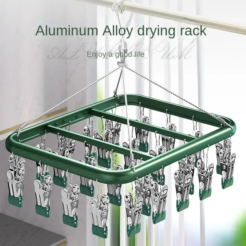 

Stainless Steel Clothespin, Aluminum Alloy Drying Socks Artifact, Underwear Hanger, Drying Socks Rack Hook,Non-Slip Clip,26 Clip