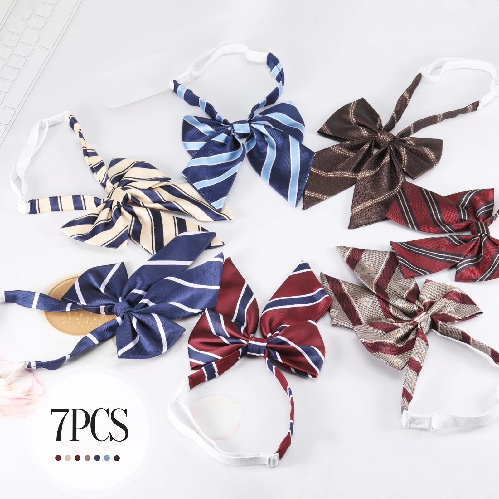 

Шикарная женская бабочка в стиле JK - красно-синяя полосатая, аксессуар для студенческой формы, корейский косплей, в стиле колледжа, с цветочным декором