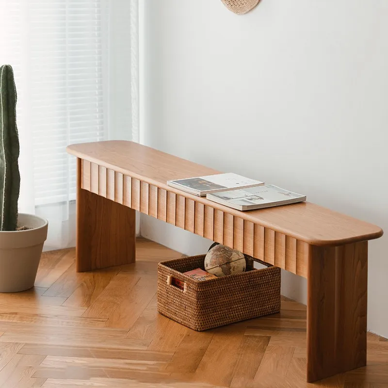 Japanese Solid Wood Bench Log Bench Bed Bottom Stool Home Nordic Restaurant Bench